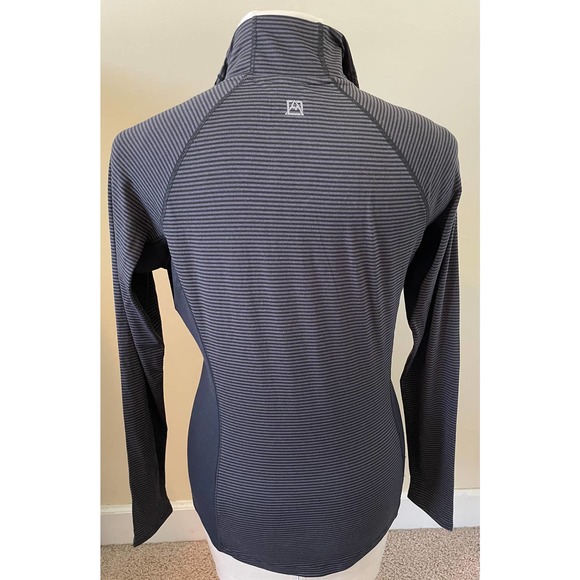 Avalanche Women’s 1/4 Zip Black Striped Long Sleeve Pullover Medium - Picture 2 of 4